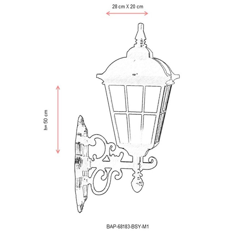 Casa si Gradina - Corpuri si surse de iluminat - Iluminat exterior - Lanterne - Lampa de perete exterior, Opviq, abs, negru, 28x20x50 cm - Infinity.ro