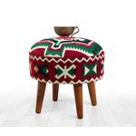 Casa si Gradina - Mobilier - Scaune si fotolii - Tabureti - Taburet, Atelier Del Sofa, bumbac si poliester, multicolor, picioare din lemn, 42x46 cm, 209FLF1313 - Infinity.ro