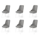 Casa si Gradina - Mobilier - Scaune si fotolii - Scaune - Set scaune, Hanah Home, metal, babyface, gri alb, 46x46x94 cm, 6 bucati - Infinity.ro