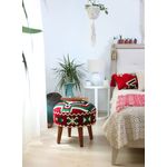 Casa si Gradina - Mobilier - Scaune si fotolii - Tabureti - Taburet, Atelier Del Sofa, bumbac si poliester, multicolor, picioare din lemn, 42x46 cm, 209FLF1313 - Infinity.ro