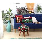 Casa si Gradina - Mobilier - Scaune si fotolii - Tabureti - Taburet, Atelier Del Sofa, bumbac si poliester, multicolor, picioare din lemn, 42x46 cm, 209FLF1313 - Infinity.ro
