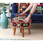 Casa si Gradina - Mobilier - Scaune si fotolii - Tabureti - Taburet, Atelier Del Sofa, bumbac si poliester, multicolor, picioare din lemn, 42x46 cm, 209FLF1313 - Infinity.ro
