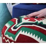 Casa si Gradina - Mobilier - Scaune si fotolii - Tabureti - Taburet, Atelier Del Sofa, bumbac si poliester, multicolor, picioare din lemn, 42x46 cm, 209FLF1313 - Infinity.ro