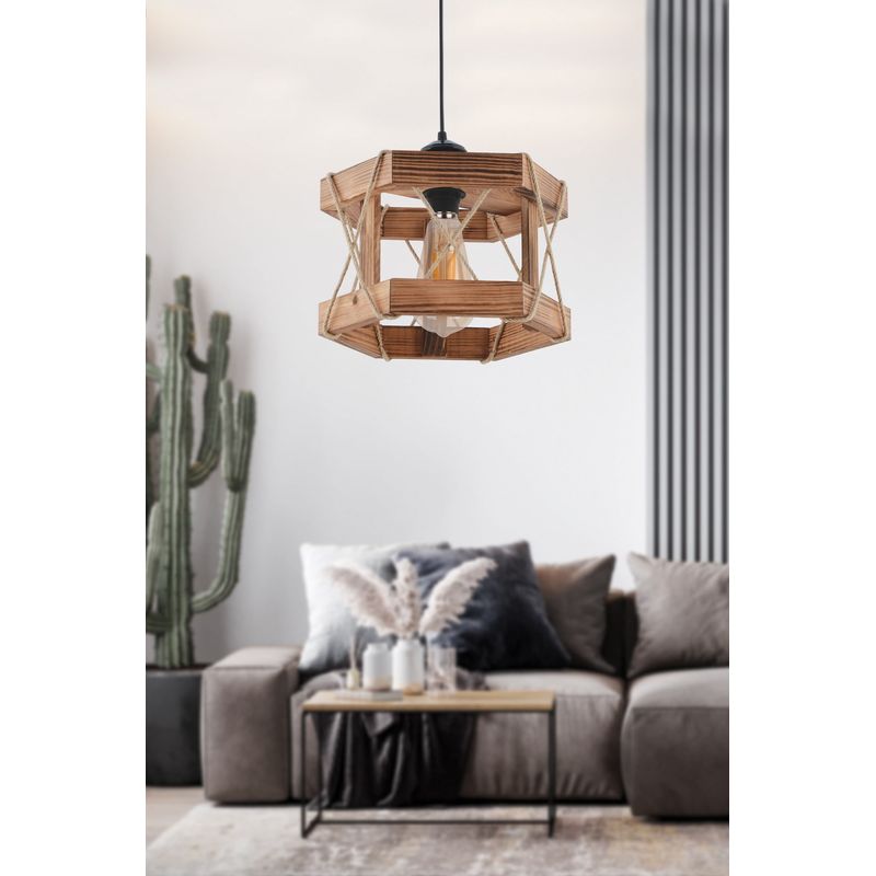 Casa si Gradina - Corpuri si surse de iluminat - Lustre si pendule - Candelabru, Opviq, lemn, maro, 26x30x65 cm - Infinity.ro