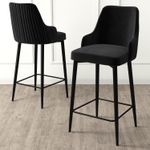 Casa si Gradina - Mobilier - Scaune si fotolii - Tabureti - Set tabureti bar, Hanah Home, metal, negru, 45x43x105 cm, 6 bucati - Infinity.ro