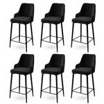 Casa si Gradina - Mobilier - Scaune si fotolii - Tabureti - Set tabureti bar, Hanah Home, metal, negru, 45x43x105 cm, 6 bucati - Infinity.ro