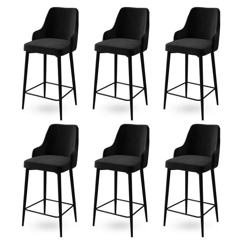 Casa si Gradina - Mobilier - Scaune si fotolii - Tabureti - Set tabureti bar, Hanah Home, metal, negru, 45x43x105 cm, 6 bucati - Infinity.ro