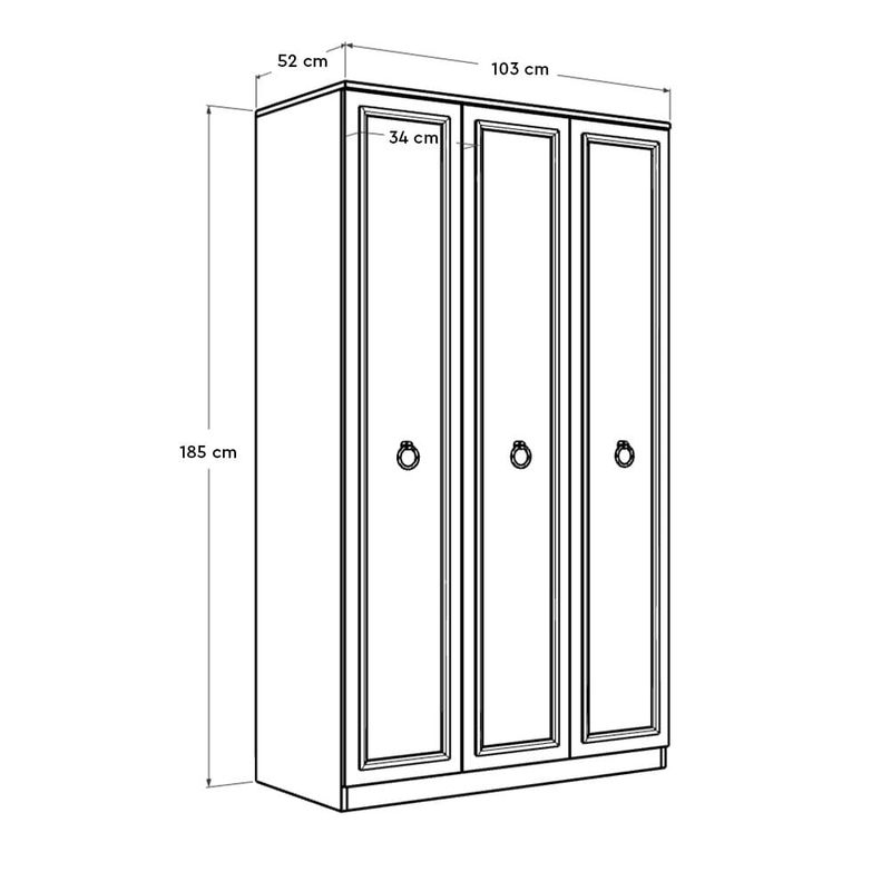 Casa si Gradina - Mobilier - Dulapuri si sifoniere - Sifoniere - Sifonier, Hanah Home, pal melaminat, alb, 103x52x185 cm - Infinity.ro