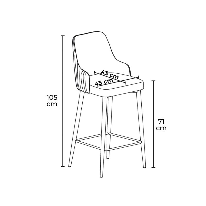 Casa si Gradina - Mobilier - Scaune si fotolii - Tabureti - Set tabureti bar, Hanah Home, metal, negru, 45x43x105 cm, 6 bucati - Infinity.ro