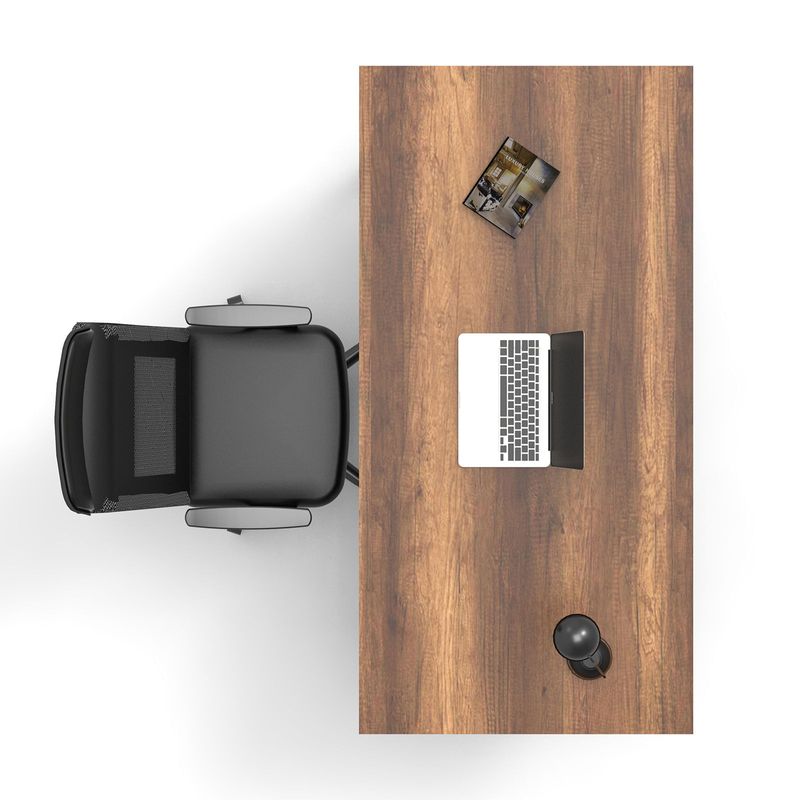 Casa si Gradina - Mobilier - Mese si birouri - Birouri - Birou de studiu, Hanah Home, panou de particule melaminat, nuc, 180x90x73 cm - Infinity.ro