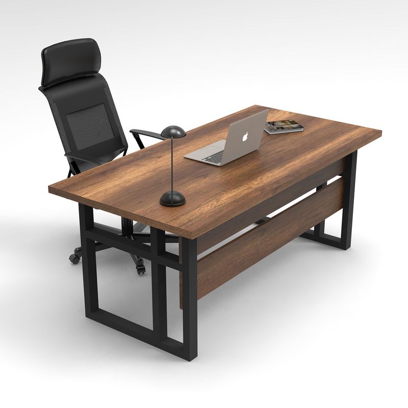 Casa si Gradina - Mobilier - Mese si birouri - Birouri - Birou de studiu, Hanah Home, panou de particule melaminat, nuc, 180x90x73 cm - Infinity.ro