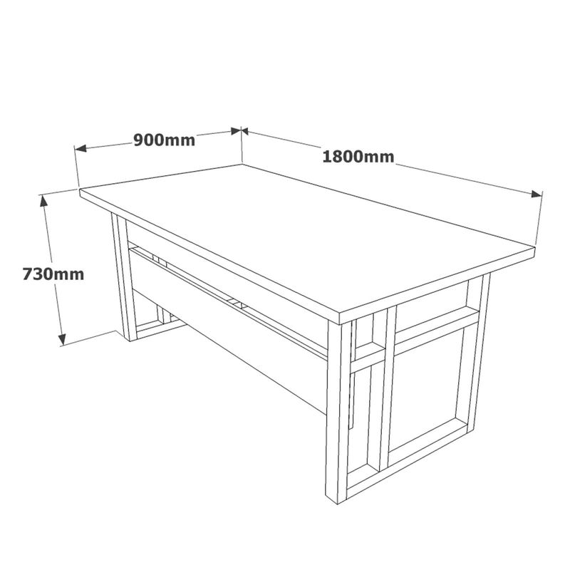 Casa si Gradina - Mobilier - Mese si birouri - Birouri - Birou de studiu, Hanah Home, panou de particule melaminat, nuc, 180x90x73 cm - Infinity.ro