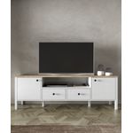 Casa si Gradina - Mobilier - Comode si corpuri - Comode - Comoda tv, Hanah Home, pal melaminat, lemn si alb, 180x35x58 cm - Infinity.ro