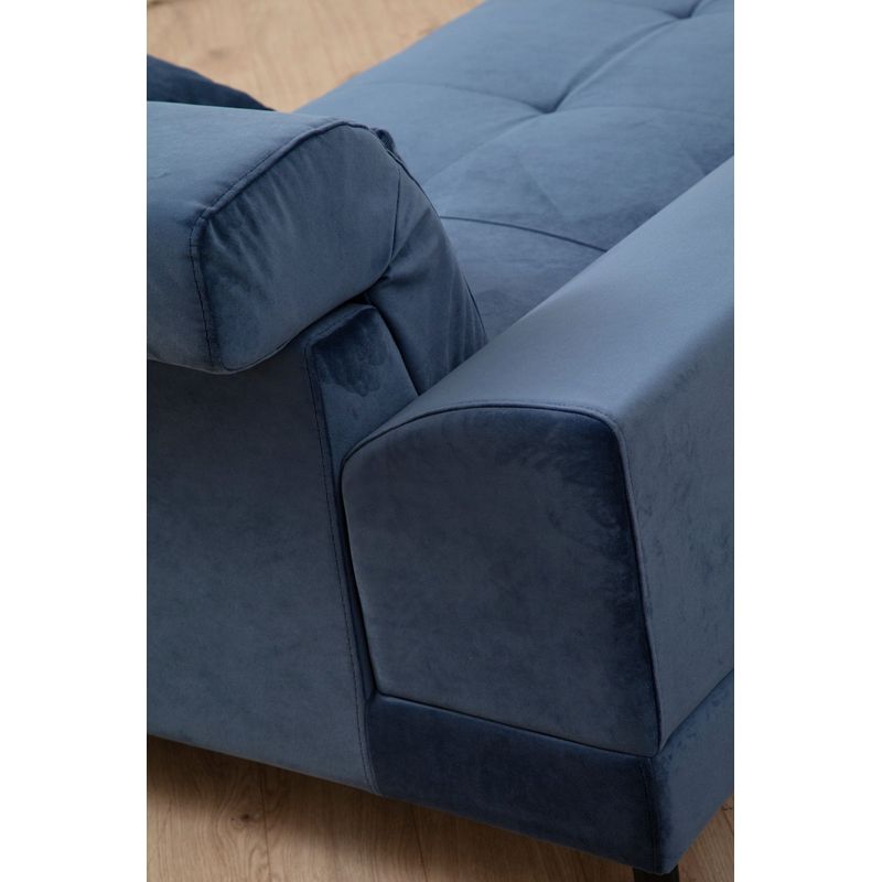 Casa si Gradina - Mobilier - Canapele si coltare - Coltare - Coltar, Hanah Home, lemn fag si pal, albastru marin, 190x304x100 cm - Infinity.ro