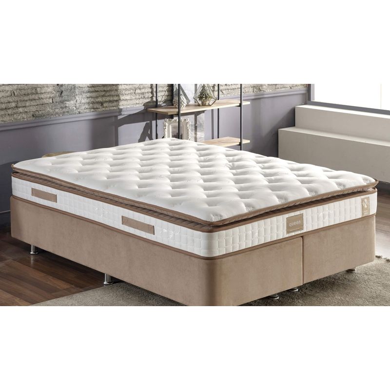 Casa si Gradina - Mobilier - Saltele si somiere - Saltele - Saltea, Hanah Home, tesatura matlasata, alb maro, 160x200x25 cm - Infinity.ro