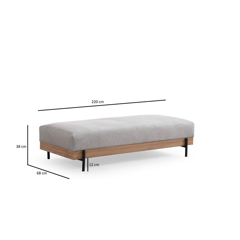 Casa si Gradina - Mobilier - Scaune si fotolii - Tabureti - Taburet, Atelier Del Sofa, lemn de fag si pal, gri, 158x68x38 cm, 560ARE2135 - Infinity.ro