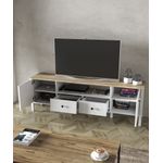 Casa si Gradina - Mobilier - Comode si corpuri - Comode - Comoda tv, Hanah Home, pal melaminat, lemn si alb, 180x35x58 cm - Infinity.ro