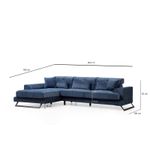 Casa si Gradina - Mobilier - Canapele si coltare - Coltare - Coltar, Hanah Home, lemn fag si pal, albastru marin, 190x304x100 cm - Infinity.ro