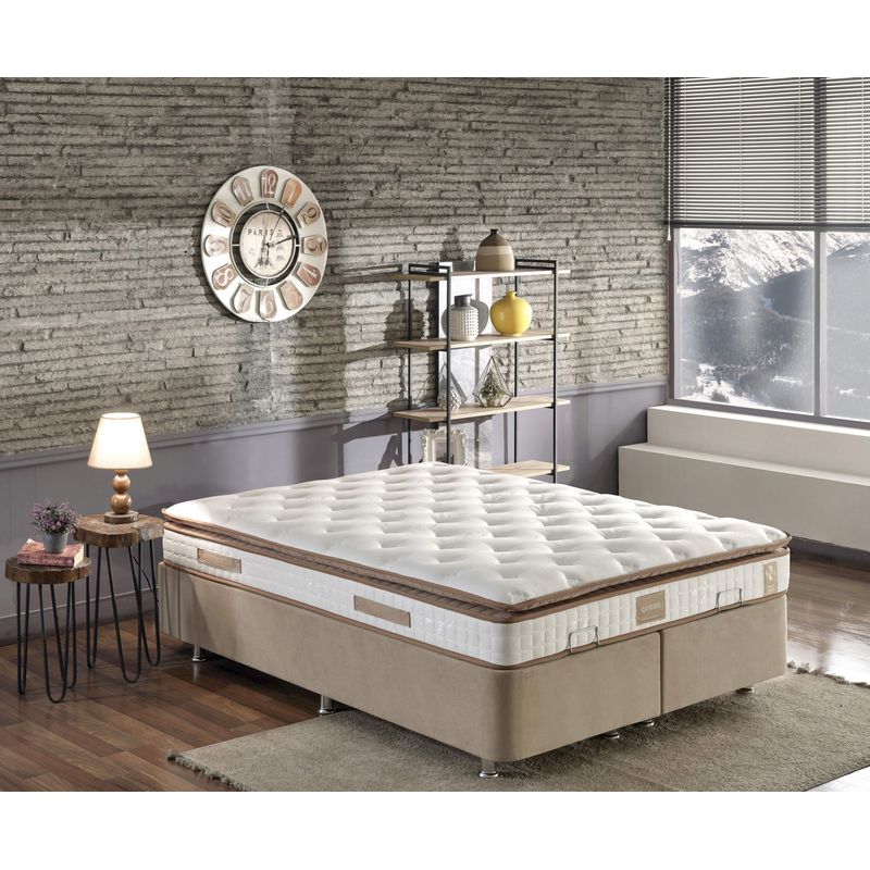 Casa si Gradina - Mobilier - Saltele si somiere - Saltele - Saltea, Hanah Home, tesatura matlasata, alb maro, 160x200x25 cm - Infinity.ro