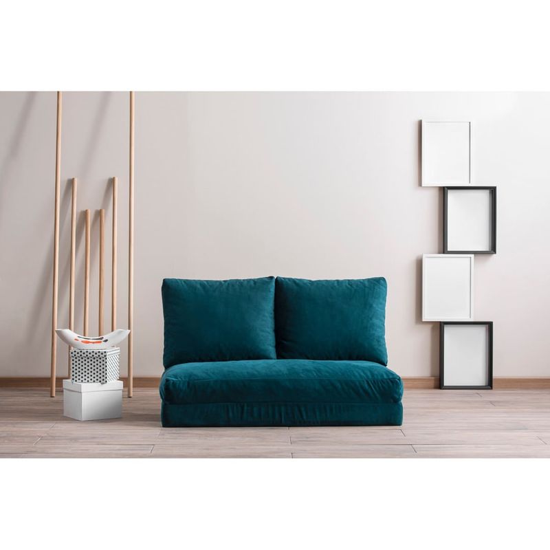Casa si Gradina - Mobilier - Canapele si coltare - Canapele - Canapea extensibila, Hanah Home, metal, verde petrol, 185x120 cm - Infinity.ro