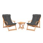 Casa si Gradina - Gradina si terasa - Mobilier exterior - Seturi mobila gradina - Set mobilier gradina, Hanah Home, lemn fag, gri natural, 3 piese - Infinity.ro