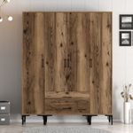 Casa si Gradina - Mobilier - Dulapuri si sifoniere - Sifoniere - Sifonier, Hanah Home, pal melaminat, nuc, 160x201,4x47,5 cm - Infinity.ro