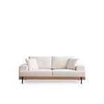 Casa si Gradina - Mobilier - Canapele si coltare - Canapele - Canapea 3 locuri, Hanah Home, lemn fag si pal, alb, 220x98x78 cm, 560ARE2120 - Infinity.ro
