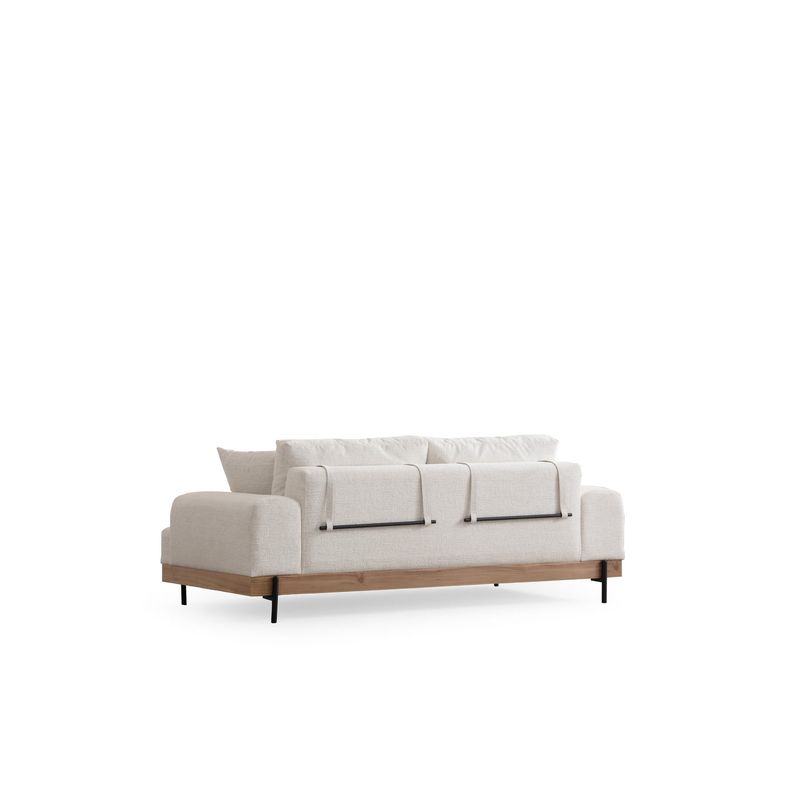 Casa si Gradina - Mobilier - Canapele si coltare - Canapele - Canapea 3 locuri, Hanah Home, lemn fag si pal, alb, 220x98x78 cm, 560ARE2120 - Infinity.ro