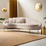 Casa si Gradina - Mobilier - Canapele si coltare - Canapele - Canapea 3 locuri, Hanah Home, lemn fag si pal, bej, 255x120x85 cm, 560ARE1348 - Infinity.ro