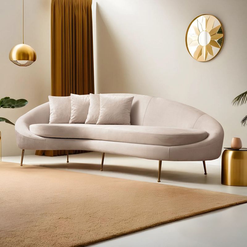 Casa si Gradina - Mobilier - Canapele si coltare - Canapele - Canapea 3 locuri, Hanah Home, lemn fag si pal, bej, 255x120x85 cm, 560ARE1348 - Infinity.ro