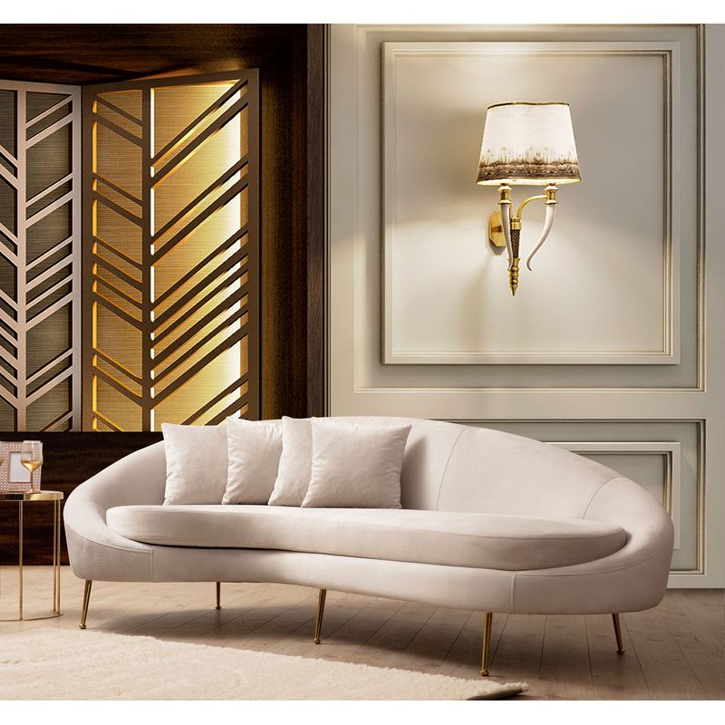 Casa si Gradina - Mobilier - Canapele si coltare - Canapele - Canapea 3 locuri, Hanah Home, lemn fag si pal, bej, 255x120x85 cm, 560ARE1348 - Infinity.ro