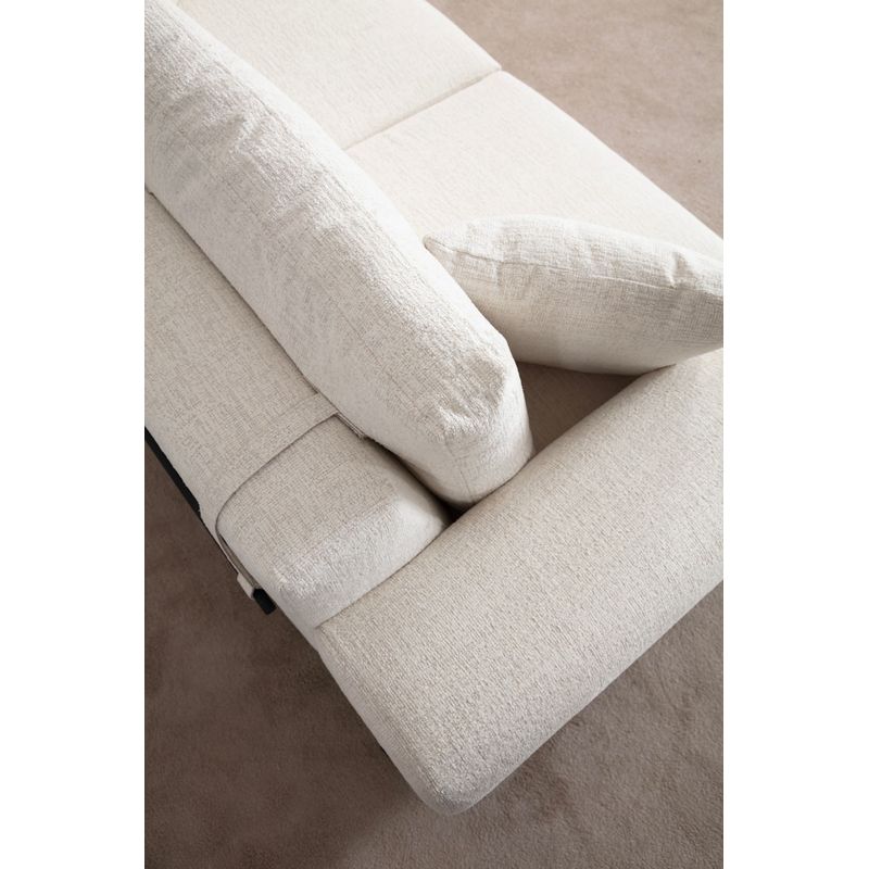 Casa si Gradina - Mobilier - Canapele si coltare - Canapele - Canapea 3 locuri, Hanah Home, lemn fag si pal, alb, 220x98x78 cm, 560ARE2120 - Infinity.ro