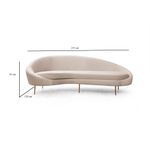 Casa si Gradina - Mobilier - Canapele si coltare - Canapele - Canapea 3 locuri, Hanah Home, lemn fag si pal, bej, 255x120x85 cm, 560ARE1348 - Infinity.ro
