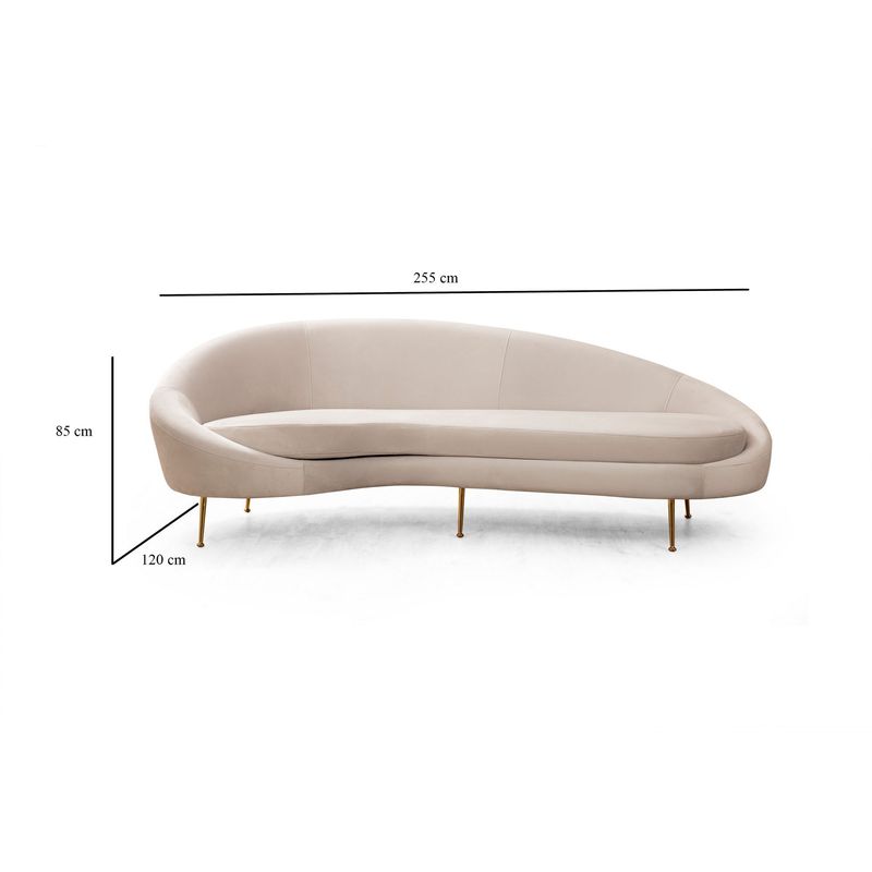 Casa si Gradina - Mobilier - Canapele si coltare - Canapele - Canapea 3 locuri, Hanah Home, lemn fag si pal, bej, 255x120x85 cm, 560ARE1348 - Infinity.ro