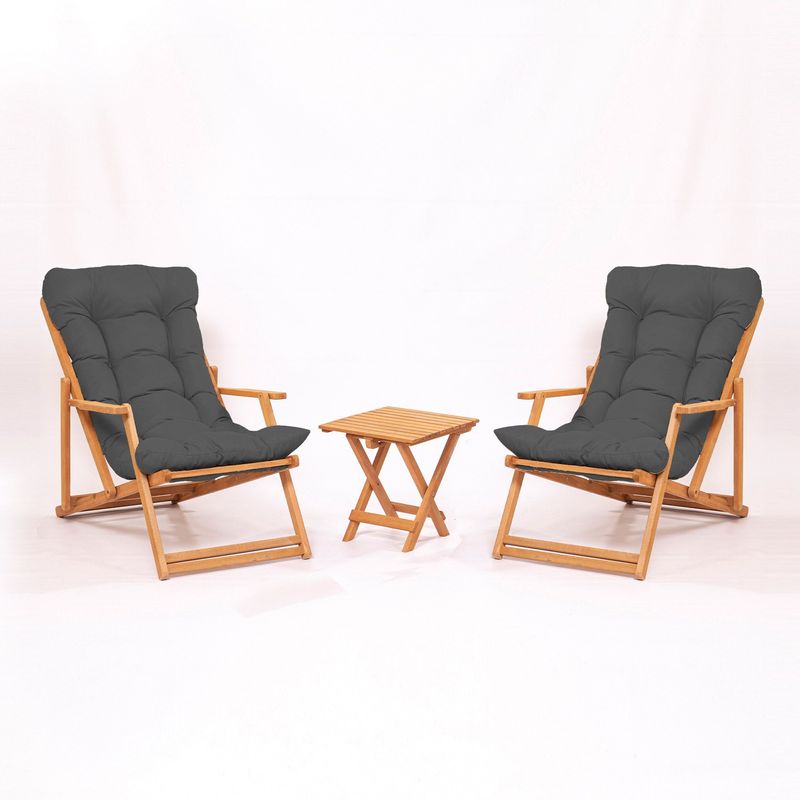 Casa si Gradina - Gradina si terasa - Mobilier exterior - Seturi mobila gradina - Set mobilier gradina, Hanah Home, lemn fag, gri natural, 3 piese - Infinity.ro