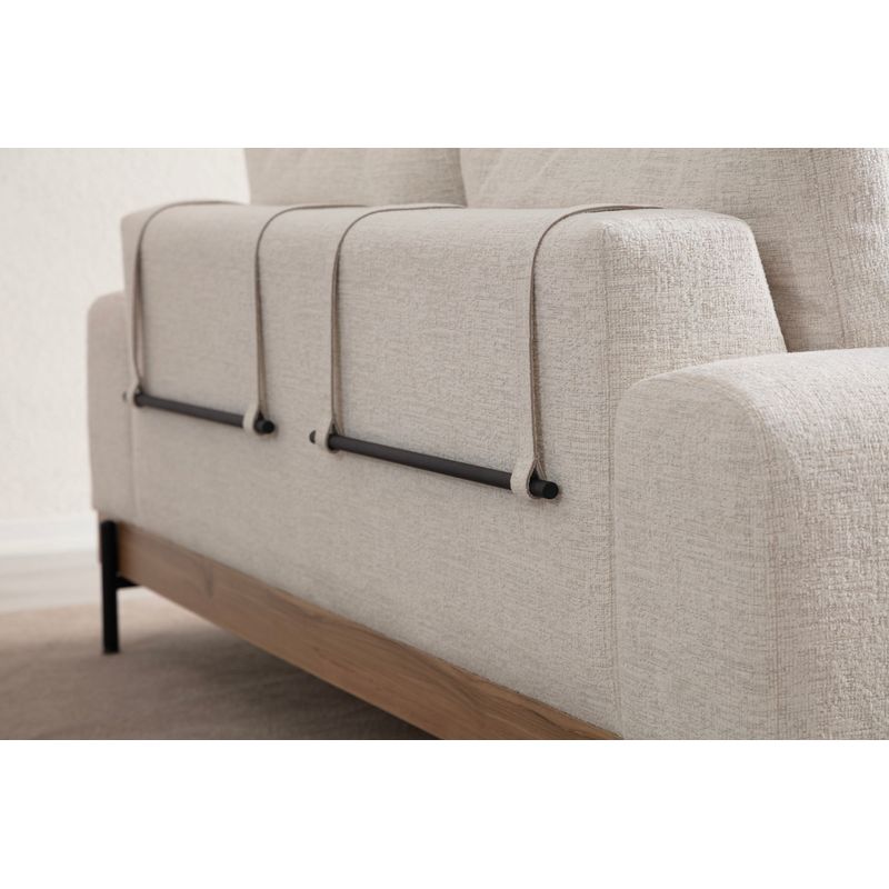 Casa si Gradina - Mobilier - Canapele si coltare - Canapele - Canapea 3 locuri, Hanah Home, lemn fag si pal, alb, 220x98x78 cm, 560ARE2120 - Infinity.ro