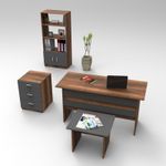 Casa si Gradina - Mobilier - Mese si birouri - Birouri - Set mobilier birou, Hanah Home, pal melaminat, nuc antracit, 956LCS2110 - Infinity.ro