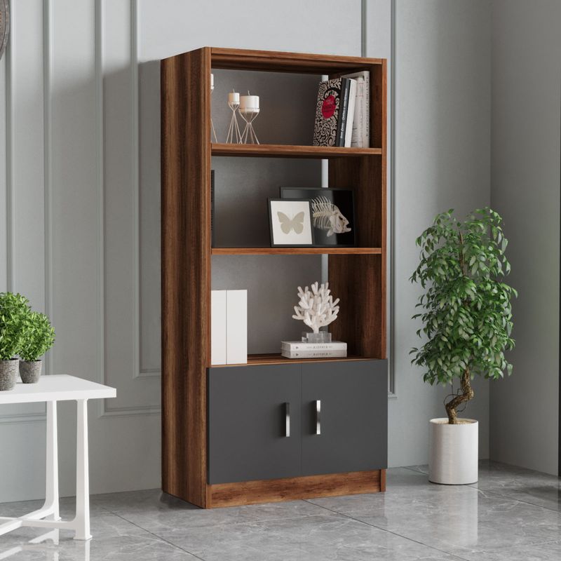 Casa si Gradina - Mobilier - Mese si birouri - Birouri - Set mobilier birou, Hanah Home, pal melaminat, nuc antracit, 956LCS2110 - Infinity.ro