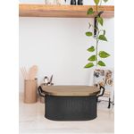 Casa si Gradina - Bucatarie si vesela - Organizare si depozitare bucatarie - Cutii alimentare - Cutie de paine, Hermia, otel galvanizat, negru, 22x40x18 cm - Infinity.ro