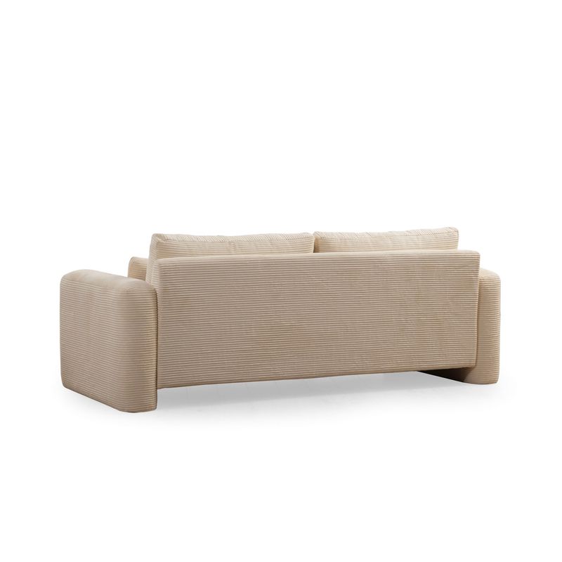 Casa si Gradina - Mobilier - Canapele si coltare - Canapele - Canapea 3 locuri, Hanah Home, lemn fag si pal, bej, 215x97x73 cm - Infinity.ro