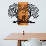 Casa si Gradina - Decoratiuni - Decoratiuni perete - Accesoriu decorativ de perete, Wallxpert, metal si lemn, negru si nuc, 76x58 cm - Infinity.ro