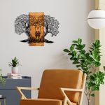 Casa si Gradina - Decoratiuni - Decoratiuni perete - Accesoriu decorativ de perete, Wallxpert, metal si lemn, negru si nuc, 76x58 cm - Infinity.ro
