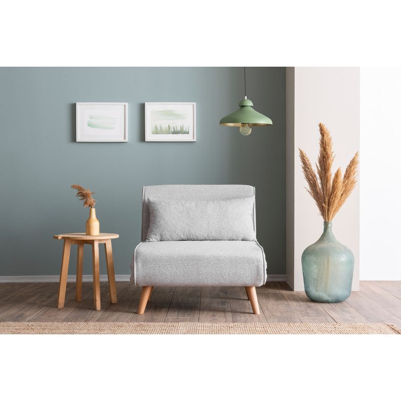 Casa si Gradina - Mobilier - Canapele si coltare - Canapele - Canapea extensibila, Hanah Home, teddy, gri, 80x79x80 cm - Infinity.ro