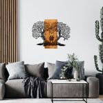 Casa si Gradina - Decoratiuni - Decoratiuni perete - Accesoriu decorativ de perete, Wallxpert, metal si lemn, negru si nuc, 76x58 cm - Infinity.ro