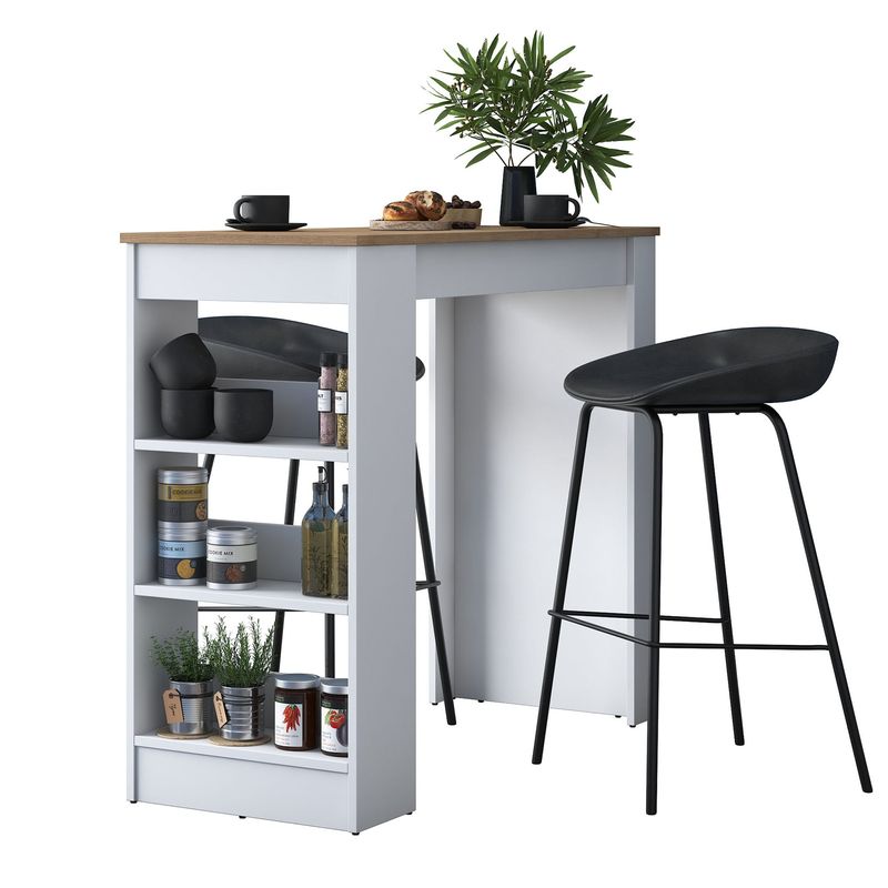 Casa si Gradina - Mobilier - Mese si birouri - Mese bucatarie si dining - Masa de bucatarie, Hanah Home, PAL melaminat, nuc alb, 120x50x100 cm - Infinity.ro