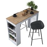 Casa si Gradina - Mobilier - Mese si birouri - Mese bucatarie si dining - Masa de bucatarie, Hanah Home, PAL melaminat, nuc alb, 120x50x100 cm - Infinity.ro