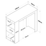 Casa si Gradina - Mobilier - Mese si birouri - Mese bucatarie si dining - Masa de bucatarie, Hanah Home, PAL melaminat, nuc alb, 120x50x100 cm - Infinity.ro