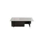 Casa si Gradina - Mobilier - Mese si birouri - Masute de cafea - Masuta de cafea, Hanah Home, sticla calita si pal melaminat, lemn negru, 105x65x30 cm - Infinity.ro