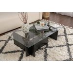 Casa si Gradina - Mobilier - Mese si birouri - Masute de cafea - Masuta de cafea, Hanah Home, sticla calita si pal melaminat, lemn negru, 105x65x30 cm - Infinity.ro
