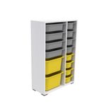 Casa si Gradina - Mobilier - Organizare si depozitare - Recipiente depozitare - Dulap multifunctional, Hanah Home, pal melaminat, alb gri galben, 69.5x30x109 cm - Infinity.ro